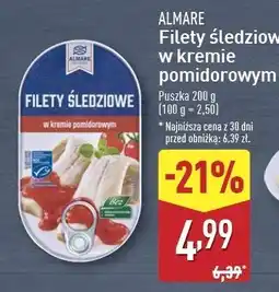 ALDI Filety śledziowe w kremie pomidorowym Almare Seafood oferta