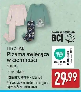 ALDI Piżama świecąca w ciemności 98/104-122/128 Lily & Dan oferta