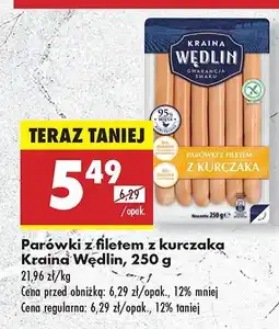 Biedronka Parówki z filetem kurczaka Kraina Wędlin oferta