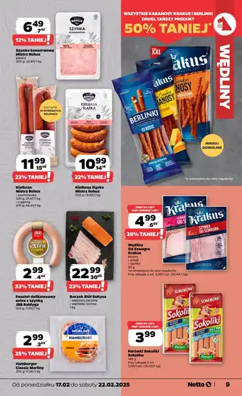 Netto Kabanosy z serem Morliny Berlinki oferta