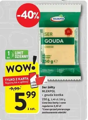 Intermarche Mlekpol Ser gouda 250 g oferta