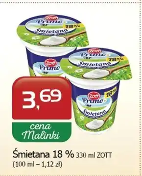 Malinka Market Zott Primo Śmietana 18 % 330 g oferta