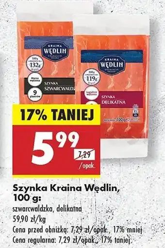 Biedronka Szynka delikatna Kraina wędlin oferta