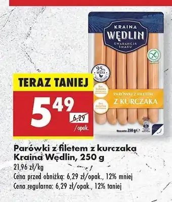 Biedronka Parówki z filetem z kurczaka Kraina wędlin oferta