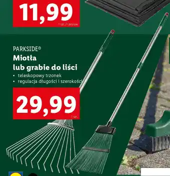 Lidl Parkside miotła lub grabie do liści oferta