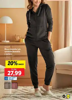 Lidl esmara Bluza damska lub spodnie damskie z weluru oferta