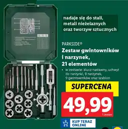 Lidl Parkside zestaw gwintowników i narzynek oferta