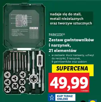 Lidl Parkside zestaw gwintowników i narzynek oferta