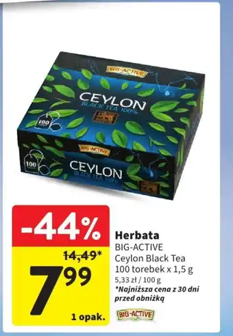 Intermarche Herbata big-active ceylon black tea oferta