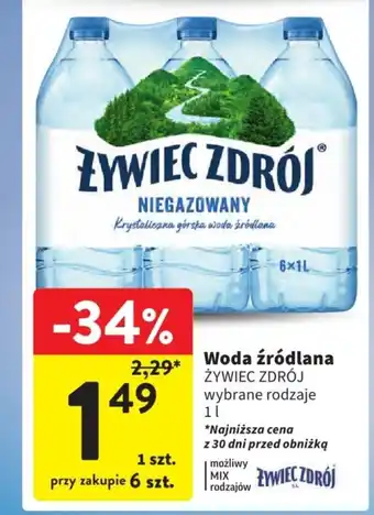 Intermarche Woda źródlana żywiec zdrój oferta