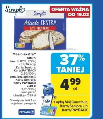 Carrefour Masło ekstra simpl oferta