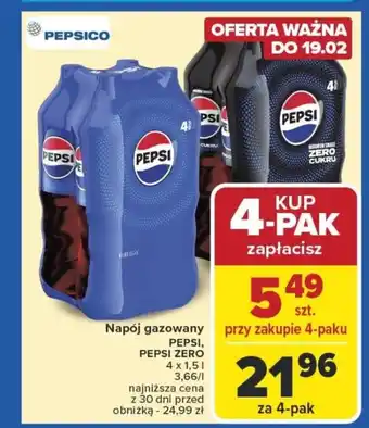 Carrefour Napój gazowany pepsi, pepsi zero oferta