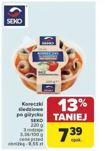 Carrefour Koreczki śledziowe po giżycku seko oferta