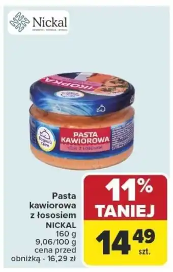 Carrefour Pasta kawiorowa z łososiem nickal oferta