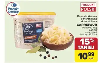 Carrefour Kapusta kiszona z marchewką i ziołami, biała oferta