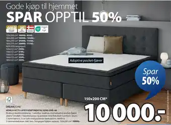 JYSK HEMLA GC75 LATEX KONTINENTALSENG GRÅ-40 oferta