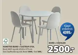 JYSK HANSTED BORD + EJSTRUP STOL oferta