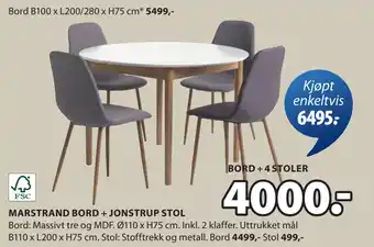 JYSK MARSTRAND BORD + JONSTRUP STOL oferta