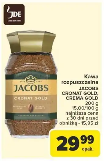 Carrefour Kawa rozpuszczalna jacobs, cronat gold, crema gold oferta