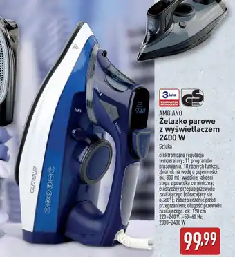 ALDI AMBIANO Żelazko parowe z wyświetlaczem 2400 W oferta