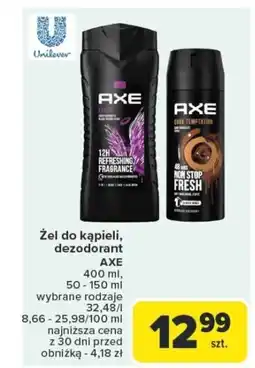 Carrefour Żel do kąpieli, dezodorant axe oferta