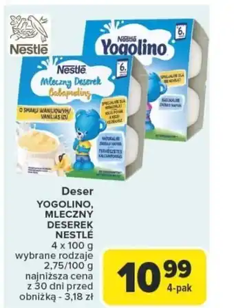 Carrefour Deser yogolino, mleczny deserek nestlé oferta