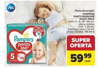 Carrefour Pieluchomajtki pampers pants mainline giant pack oferta