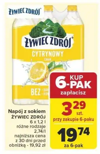 Carrefour Napój z sokiem żywiec zdrój oferta