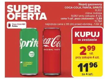 Carrefour Napój gazowany coca-cola, fanta, sprite oferta