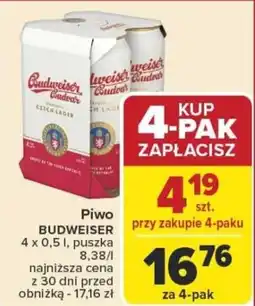 Carrefour Piwo budweiser oferta