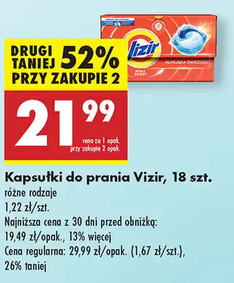 Biedronka Kapsułki do prania Vizir 18 szt oferta