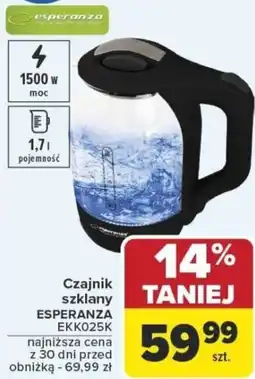 Carrefour Czajnik szklany esperanza oferta