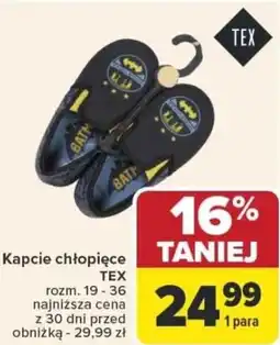 Carrefour Kapcie chłopięce tex oferta