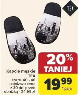 Carrefour Kapcie męskie tex oferta