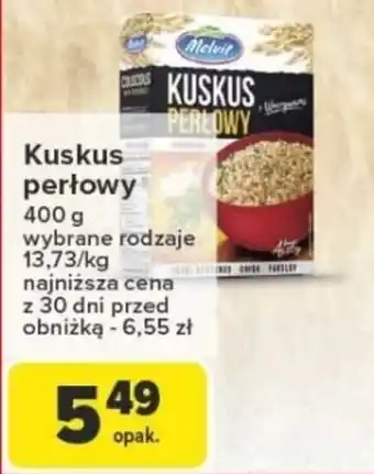 Carrefour Kuskus perłowy Melvit oferta