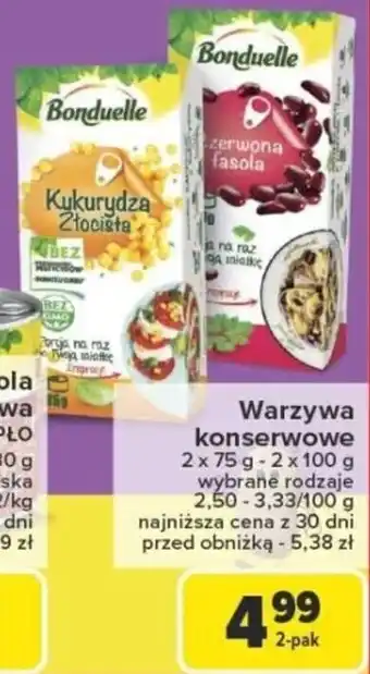 Carrefour Warzywa konserwowe Bonduelle oferta