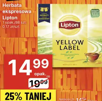 Delikatesy Centrum Herbata ekspresowa Lipton Yellow Label oferta