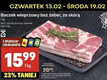 Delikatesy Centrum Boczek wieprzowy bez żeber, ze skórą oferta