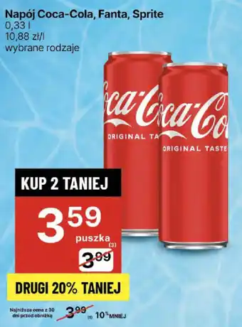 Delikatesy Centrum Napój Coca-Cola, Fanta, Sprite oferta