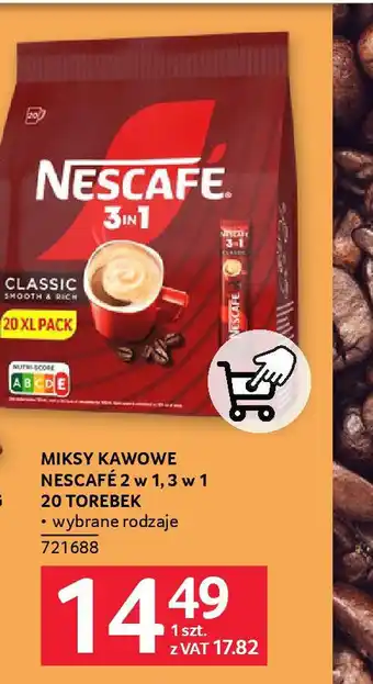 Selgros Miksy kawowe Nescafé 2w1, 3w1 oferta