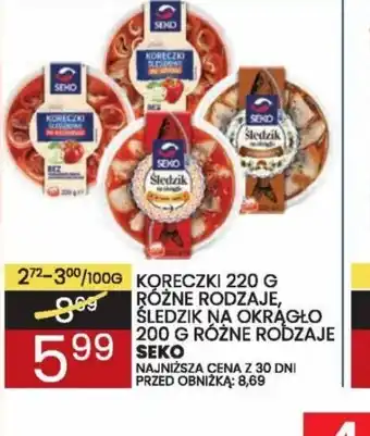 Wafelek Koreczki 220 g, śledzik na okrągło 200 g oferta