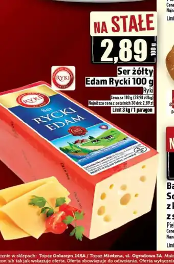 Topaz Ser żółty Edam Rycki oferta