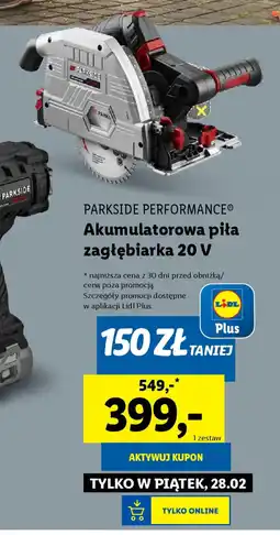 Lidl PARKSIDE PERFORMANCE Akumulatorowa piła zagłębiarka 20 V oferta