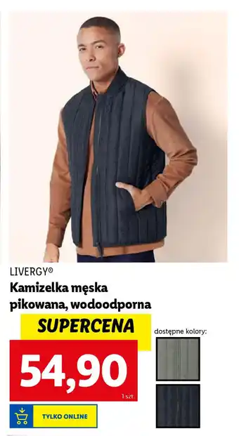 Lidl LIVERGY Kamizelka męska pikowana, wodoodporna oferta