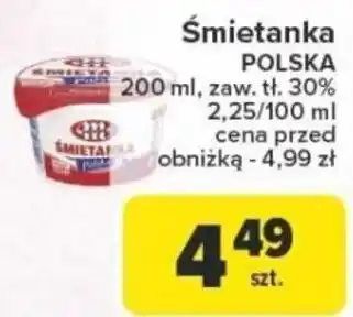 Carrefour Śmietanka POLSKA 30% Mlekovita oferta