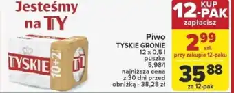 Carrefour Piwo TYSKIE GRONIE oferta