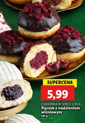 Lidl Pączek premium z nadzieniem wiśniowym Cukiernia Lidla oferta