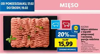 Lidl Mięso mielone z łopatki wieprzowej i wołowej Rzeźnik Codzienna Dostawa oferta