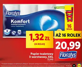 Lidl Papier toaletowy komfort Floralys oferta