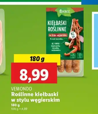 Lidl Kiełbaski roślinne węgierskie Vemondo oferta